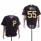 Pirates 55 Josh Bell Black Cool Base Jersey Dzhi,baseball caps,new era cap wholesale,wholesale hats